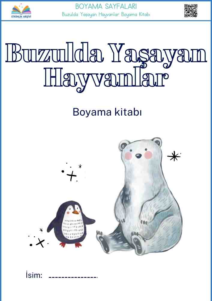 Buzulda Yaşayan Hayvanlar Boyama Kitapçığı