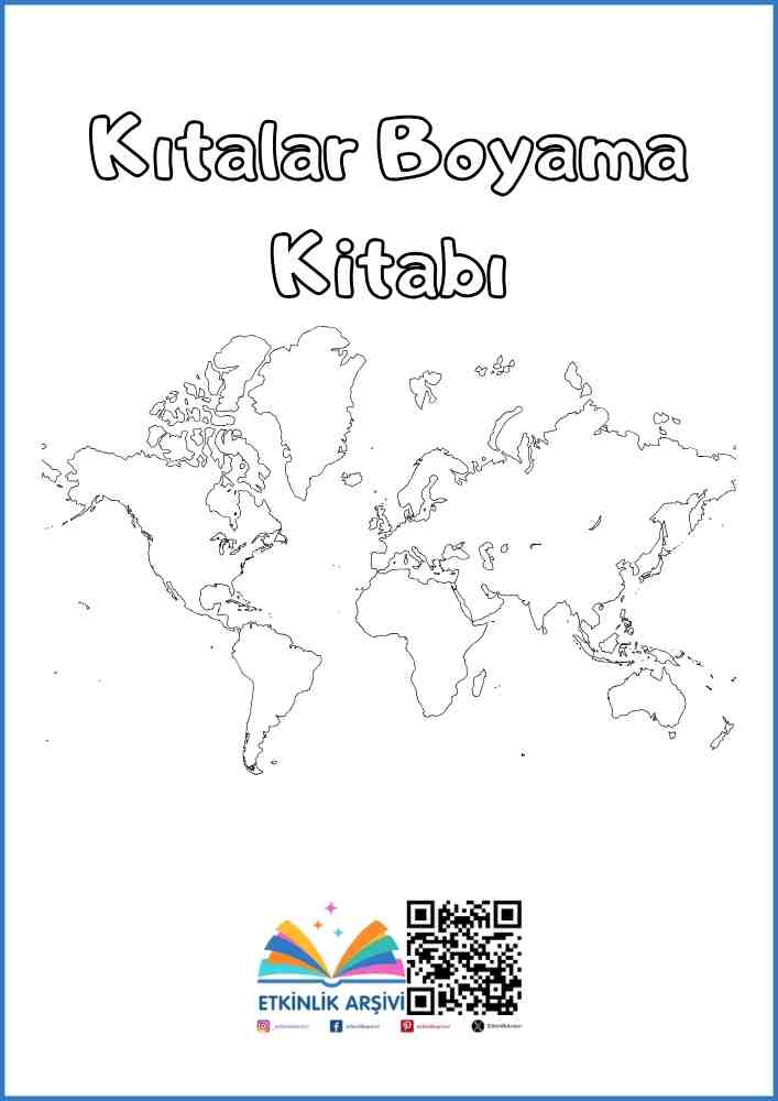 Kıtalar Boyama Kitaçığı